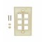 Bestlink Netware Decora Type Keystone Wallplate- 6 Port- Ivory 101805IV - alternate 3
